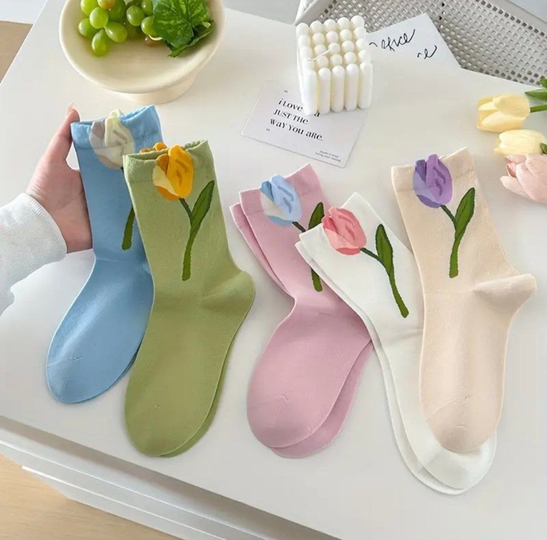 جوراب ساقدار گل لاله